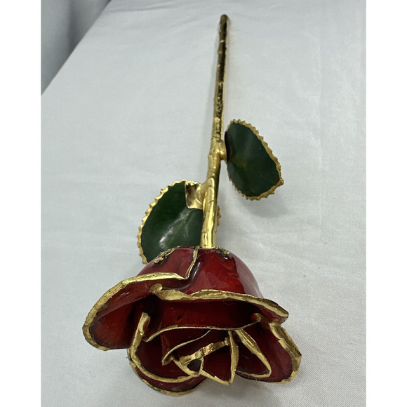 Red Rose 24K Gold Plated Forever Flower Valentines Day Gift Home Decor - Picture 2 of 9